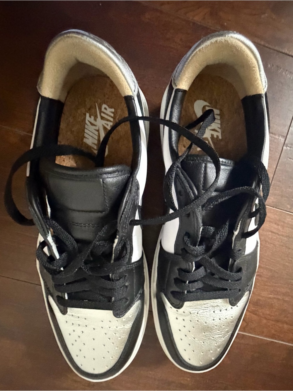 Nike Air Jordan 1 Low Elevate Black White Metallic Silver Women’s 10.5 - Picture 6 of 7